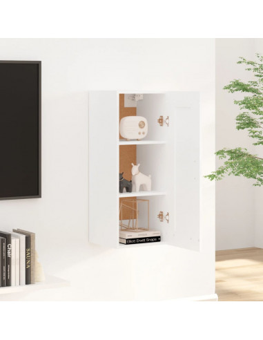 Armadietto a Muro Bianco 35x34x90 cm in Legno Multistrato