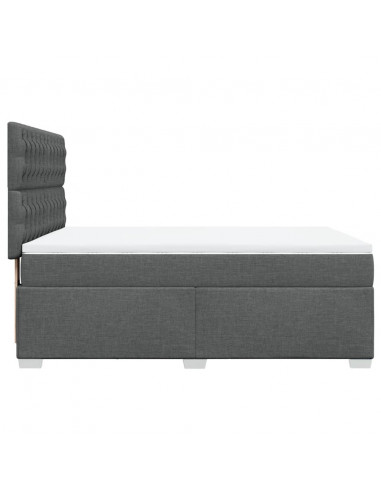 Giroletto a Molle con Materasso Grigio Scuro 140x200cm Tessuto