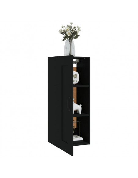 Armadietto a Muro Nero 35x34x90 cm in Legno Multistrato