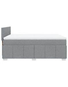 Giroletto a Molle con Materasso Grigio Chiaro 160x200cm Tessuto 2