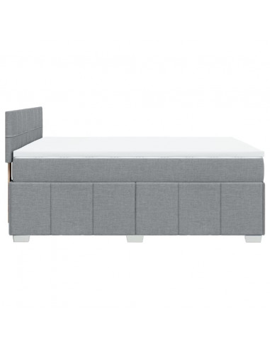 Giroletto a Molle con Materasso Grigio Chiaro 160x200cm Tessuto