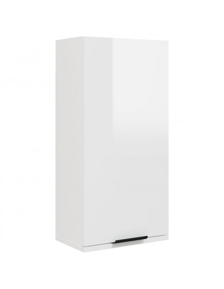 Mobile da Bagno a Parete Bianco Lucido 32x20x67 cm