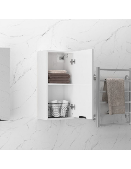 Mobile da Bagno a Parete Bianco Lucido 32x20x67 cm