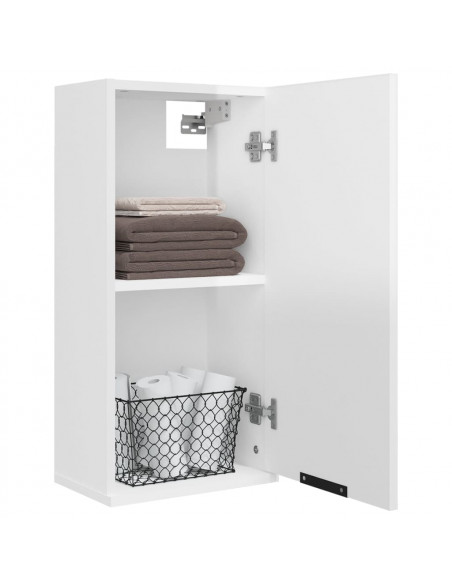 Mobile da Bagno a Parete Bianco Lucido 32x20x67 cm