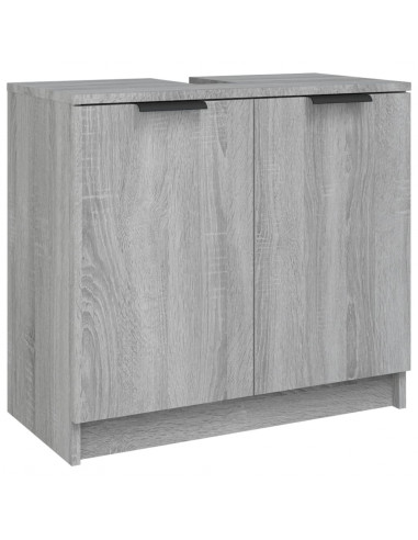 Mobile Bagno Grigio Sonoma 64,5x33,5x59 cm in Legno Multistrato