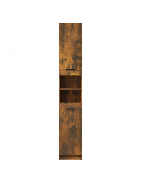 Armadietto Bagno Rovere Fumo 32x34x188,5cm in Legno Multistrato