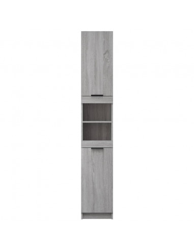 Armadietto Bagno Grigio Sonoma 32x34x188,5 cm Legno Multistrato