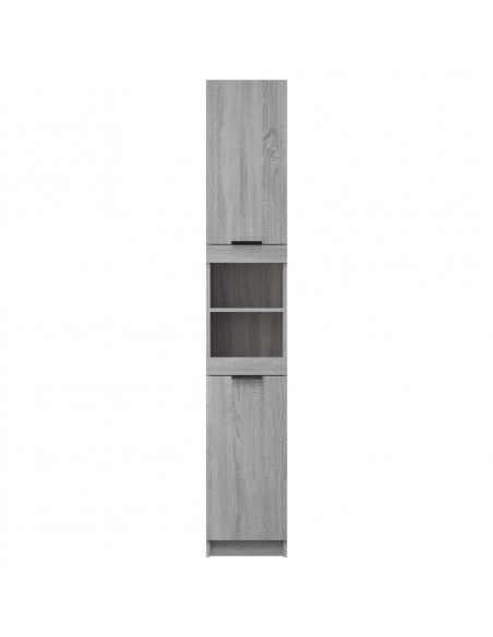 Armadietto Bagno Grigio Sonoma 32x34x188,5 cm Legno Multistrato