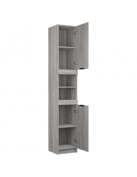 Armadietto Bagno Grigio Sonoma 32x34x188,5 cm Legno Multistrato