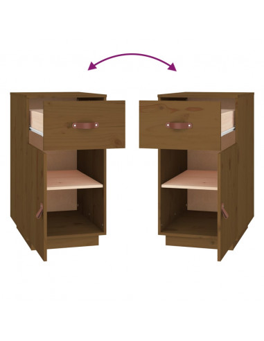 Armadietto da Scrivania Miele 40x50x75cm in Legno Massello Pino