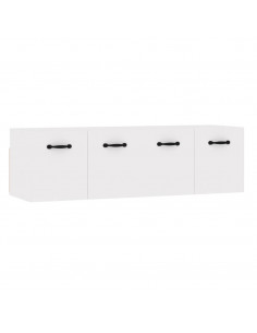 Mobili Parete 2 pz Bianco Lucido 80x36,5x35cm Legno Multistrato 2
