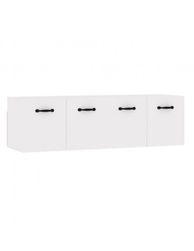 Mobili Parete 2 pz Bianco Lucido 80x36,5x35cm Legno Multistrato