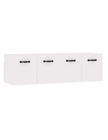 Mobili Parete 2 pz Bianco Lucido 80x36,5x35cm Legno Multistrato
