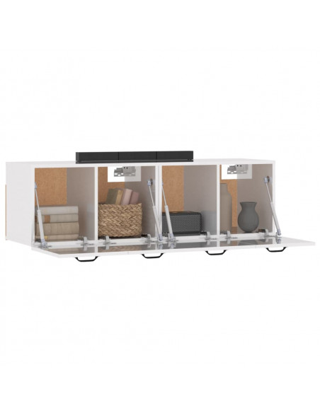 Mobili Parete 2 pz Bianco Lucido 80x36,5x35cm Legno Multistrato