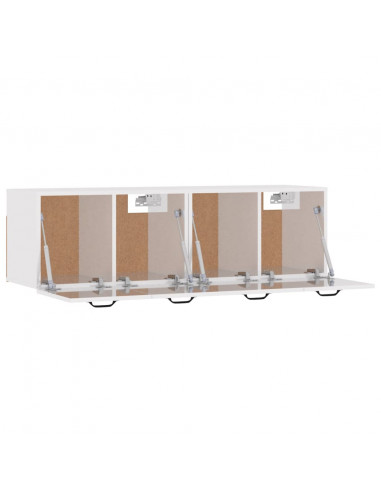 Mobili Parete 2 pz Bianco Lucido 80x36,5x35cm Legno Multistrato