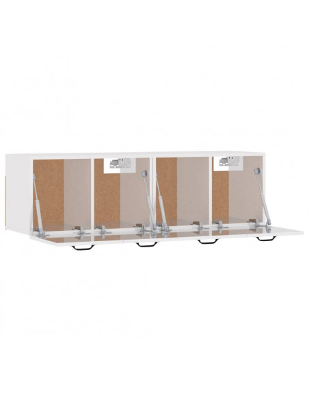 Mobili Parete 2 pz Bianco Lucido 80x36,5x35cm Legno Multistrato