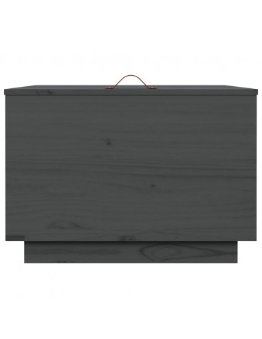 Contenitori Portaoggetti Coperchi 3pz Grigi Legno Massello Pino