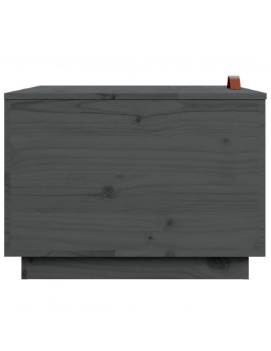 Contenitori Portaoggetti Coperchi 3pz Grigi Legno Massello Pino