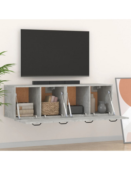 Mobili Parete 2 pz Grigio Cemento 80x35x36,5 cm in Multistrato