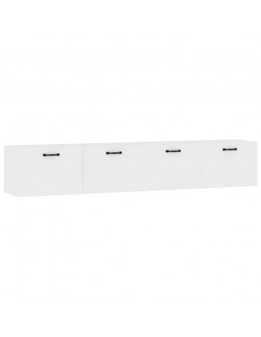 Mobili Parete 2 pz Bianco 100x36,5x35 cm in Legno Multistrato