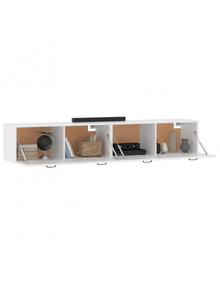 Mobili Parete 2 pz Bianco 100x36,5x35 cm in Legno Multistrato