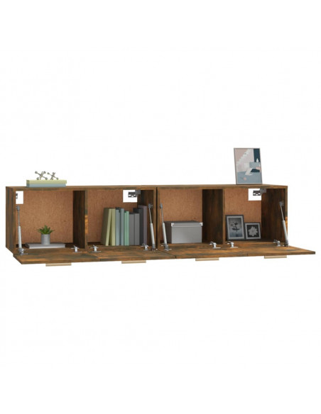 Mobili Parete 2 pz Rovere Fumo 80x35x36,5 cm Legno Multistrato