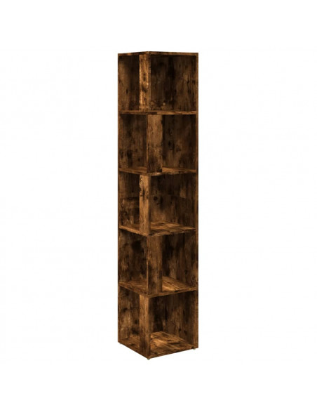 Scaffale Angolare Rovere Fumo 33x33x164,5 cm Legno Multistrato