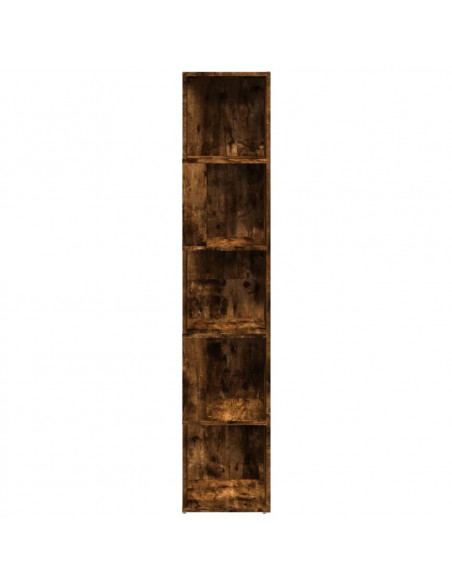Scaffale Angolare Rovere Fumo 33x33x164,5 cm Legno Multistrato