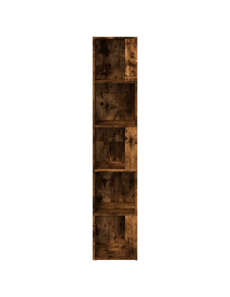Scaffale Angolare Rovere Fumo 33x33x164,5 cm Legno Multistrato