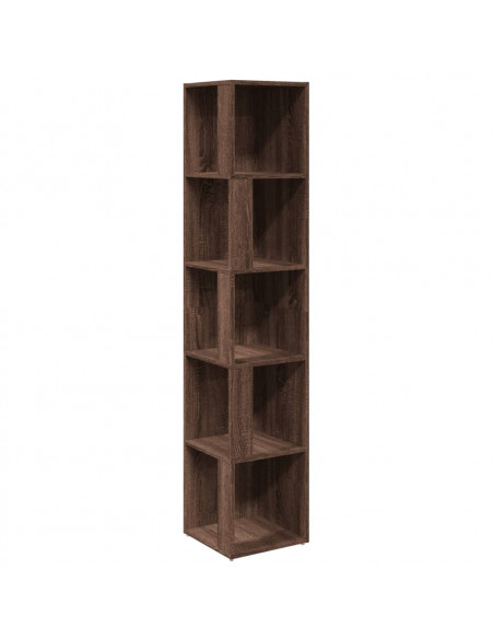 Scaffale Angolo Rovere Marrone 33x33x164,5 cm Legno Multistrato