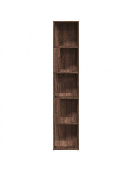 Scaffale Angolo Rovere Marrone 33x33x164,5 cm Legno Multistrato