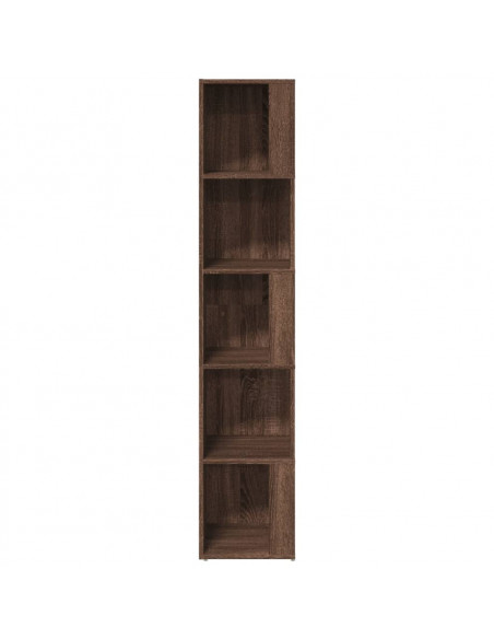 Scaffale Angolo Rovere Marrone 33x33x164,5 cm Legno Multistrato