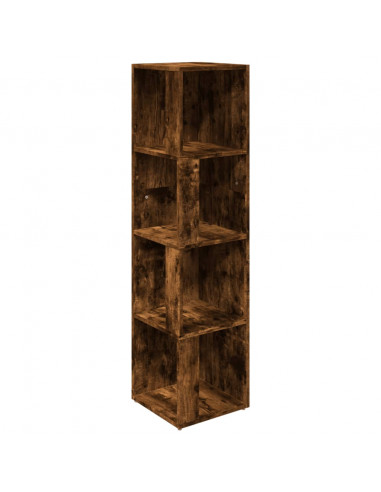 Scaffale Angolare Rovere Fumo 33x33x132 cm Legno Multistrato