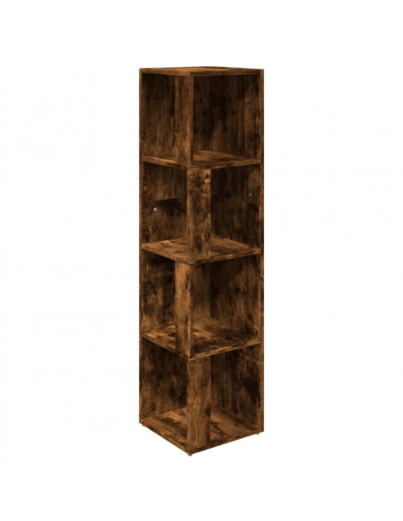 Scaffale Angolare Rovere Fumo 33x33x132 cm Legno Multistrato