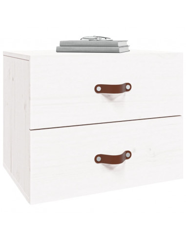 Comodino a Muro Bianco 50x36x40 cm