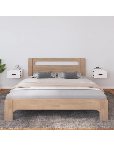 Comodini a Muro 2 pz Bianchi 40x29,5x22 cm