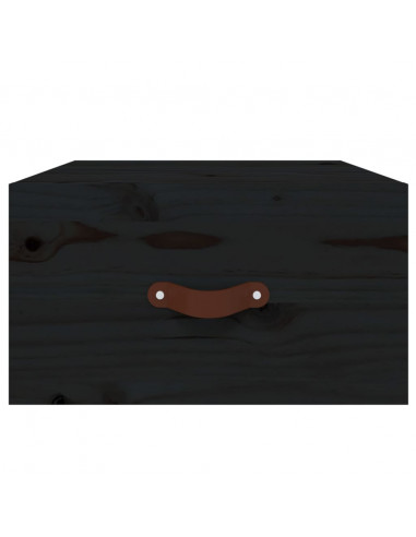 Comodino a Muro Nero 40x29,5x22 cm