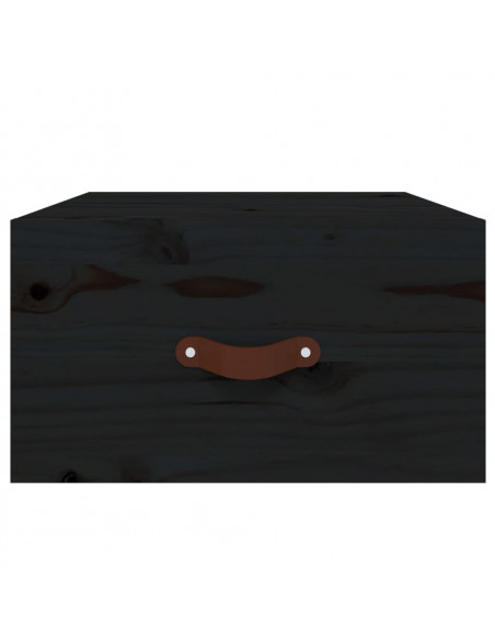 Comodino a Muro Nero 40x29,5x22 cm