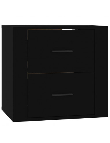 Comodino a Muro Nero 50x36x47 cm