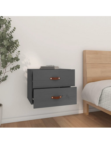 Comodino a Muro Grigio 50x36x40 cm