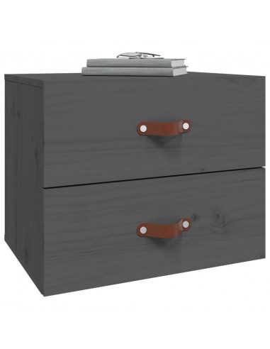 Comodino a Muro Grigio 50x36x40 cm