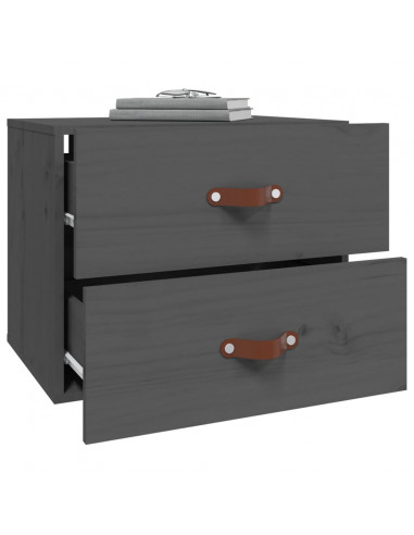 Comodino a Muro Grigio 50x36x40 cm