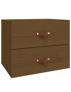 Comodino a Muro Marrone Miele 50x36x40 cm 2