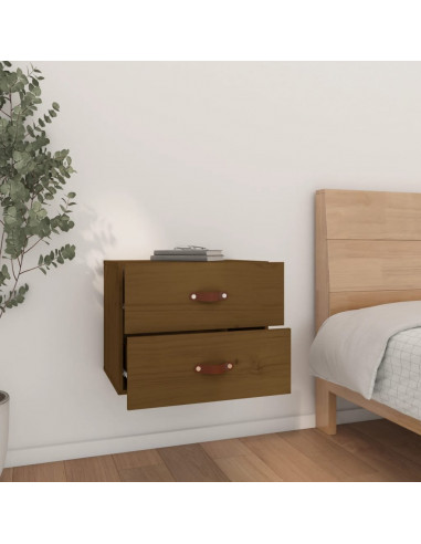 Comodino a Muro Marrone Miele 50x36x40 cm