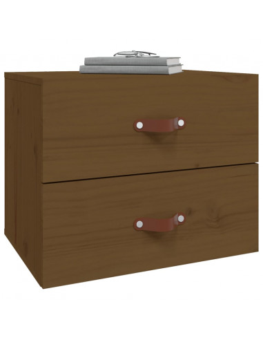 Comodino a Muro Marrone Miele 50x36x40 cm