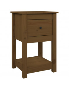 Comodino Miele 40x35x61,5 cm in Legno Massello di Pino 2
