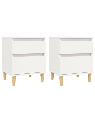 Comodini 2 pz in Bianco 40x35x50 cm