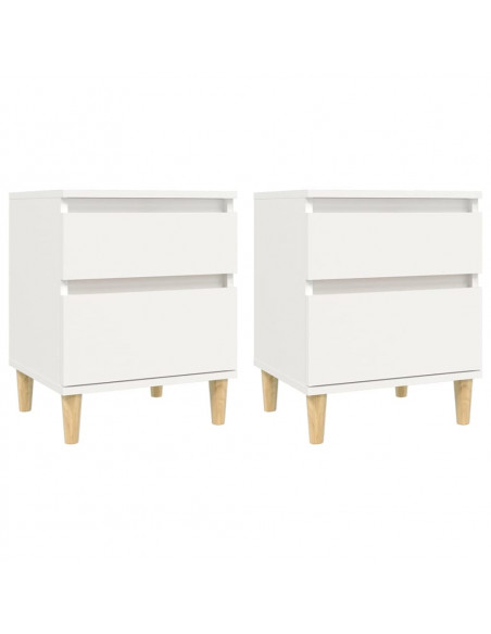 Comodini 2 pz in Bianco 40x35x50 cm