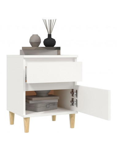 Comodini 2 pz in Bianco 40x35x50 cm