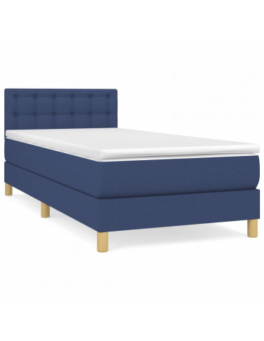 Giroletto a Molle con Materasso Blu 90x190 cm in Tessuto